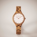 The AURORA Collection breaths the fresh air of Scandinavian nature and the astonishing views of the sky. This light weighing watch is made of European Olive Wood, accompanied by a light stainless-steel dial with a rose gold highlight and shining rose gold