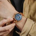 The CLASSIC Collection rethinks the aesthetic of a WoodWatch in a sophisticated way. The slim cases give a classy impression while featuring a unique moonphase movement and two extra subdials featuring a week and month display. 