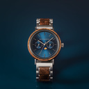 The ELEMENT Collection is comprised of four unique designs in the WoodWatch range, showcasing a combination of 316 stainless steel and wood. The 41mm diameter Cobalt Acacia watch features our characteristic moonphase movement and two subdials to display t