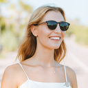 The ELLIPSE Black Camo features a characteristic rounded black frame with green camo lenses. Composed of durable Italian Mazzucchelli bio-acetate with hand-finished natural rosewood temples and black acetate tips. Bio-acetate is made from cotton and organ
